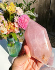 Double Terminated Rose Quartz Point w/ Iron Inclusions