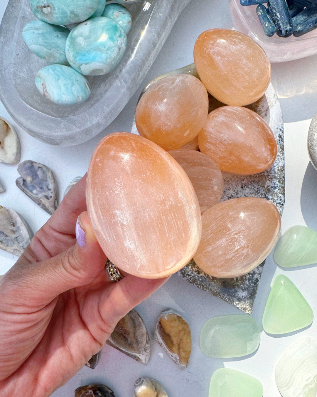 Peach Selenite Egg - Baltic Mermaid