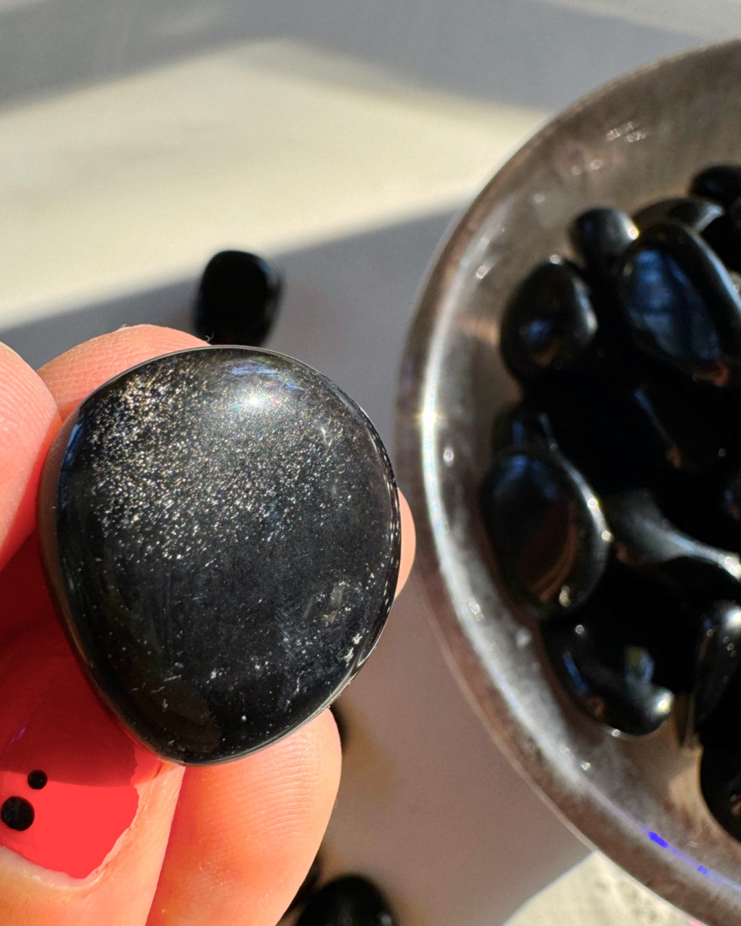 Black Obsidian Tumbled Stones - Baltic Mermaid