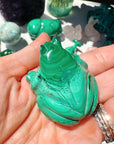 Hand Carved Malachite Frog