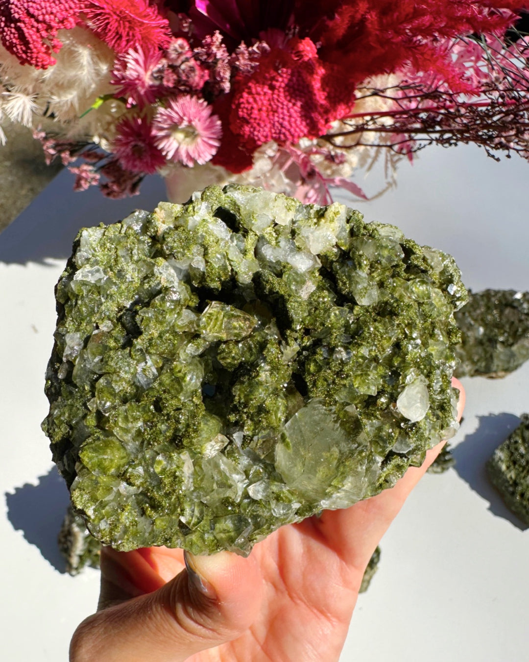 Epidote Quartz Cluster - Baltic Mermaid