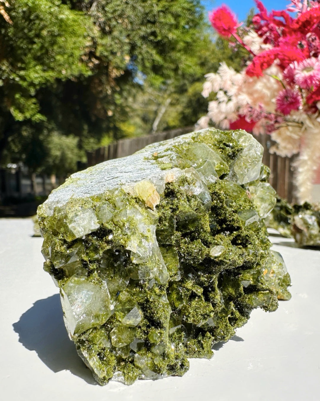 Epidote Quartz Cluster - Baltic Mermaid