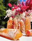 Carnelian Flower Agate Towers