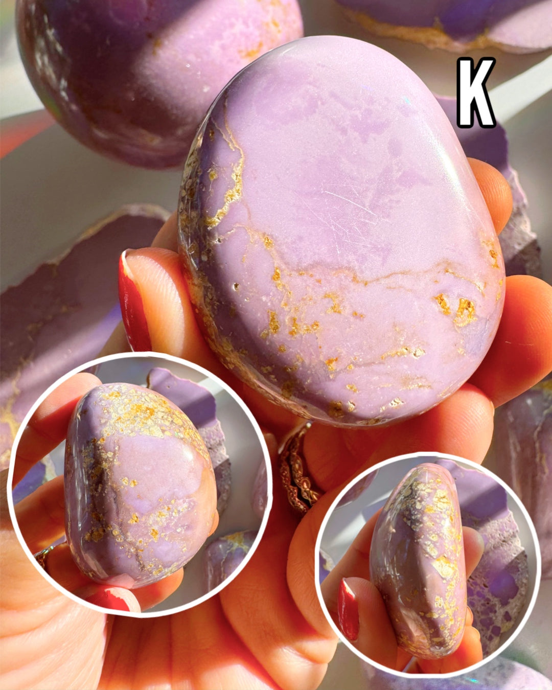 Phosphosiderite Palm Stones - AAA - Baltic Mermaid