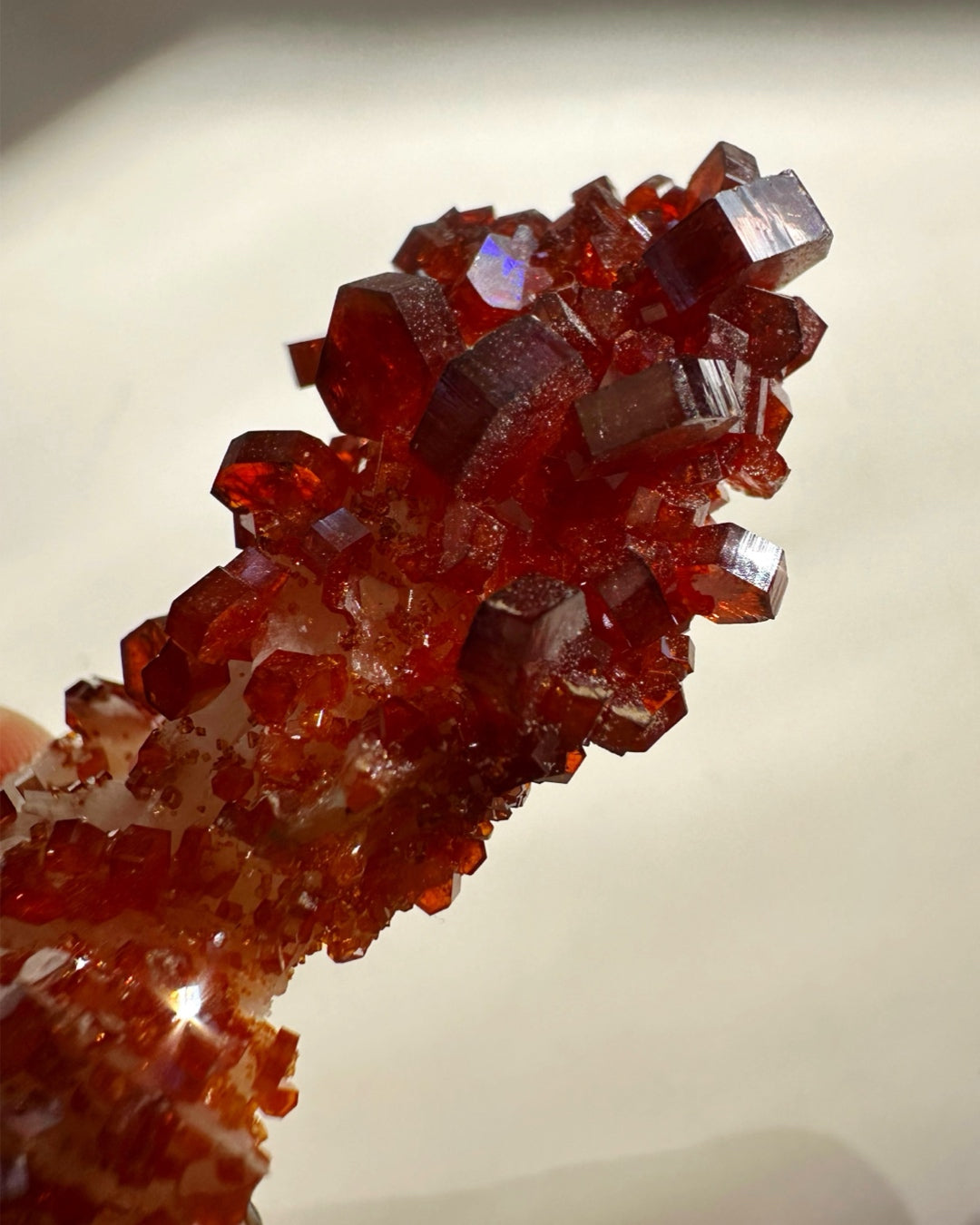 Vanadinite on Barite from Morocco