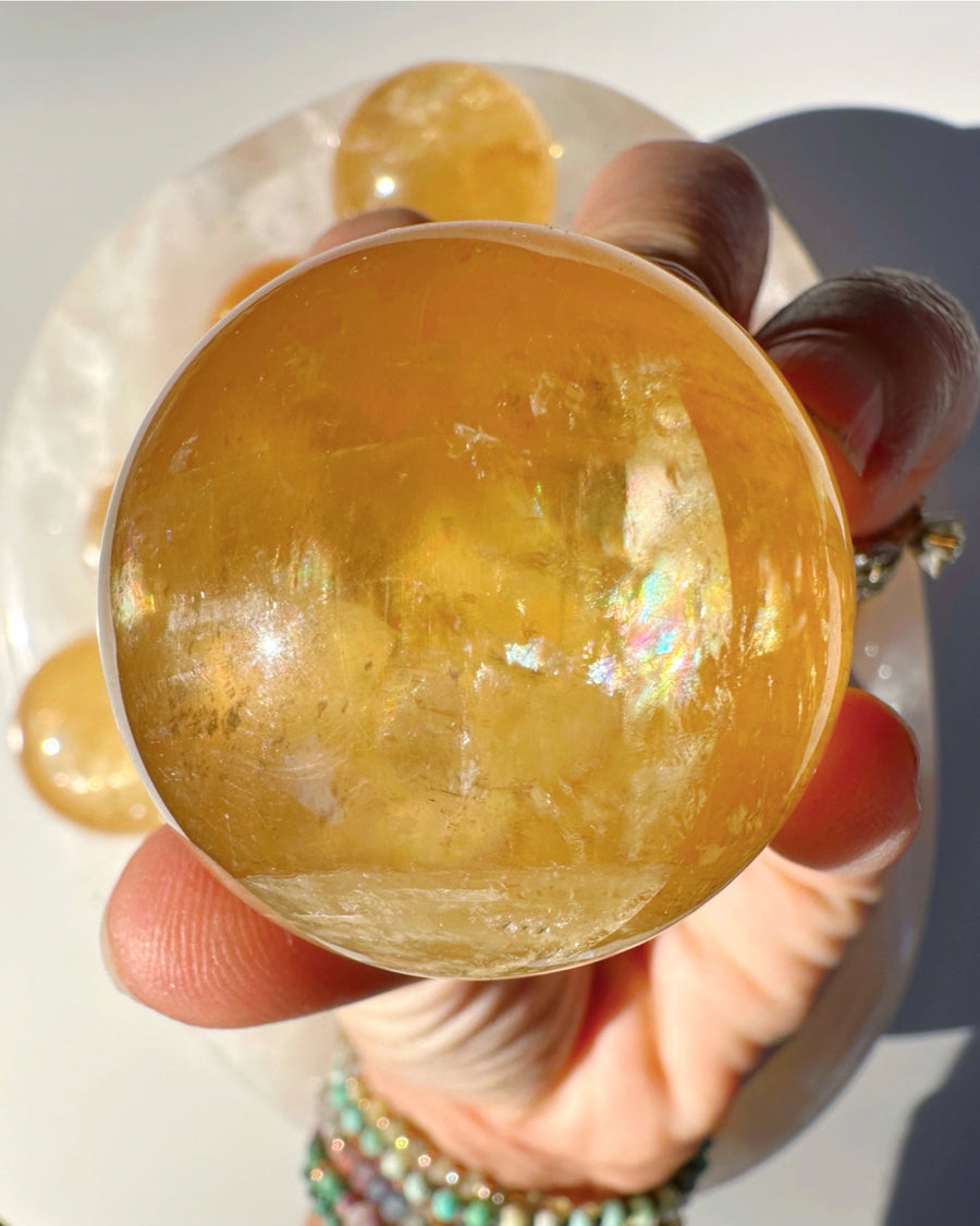 Honey Optic Calcite Spheres - AAA