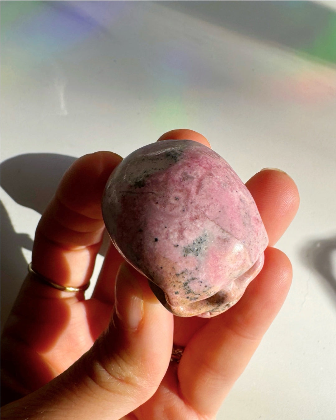 Rhodonite Skull