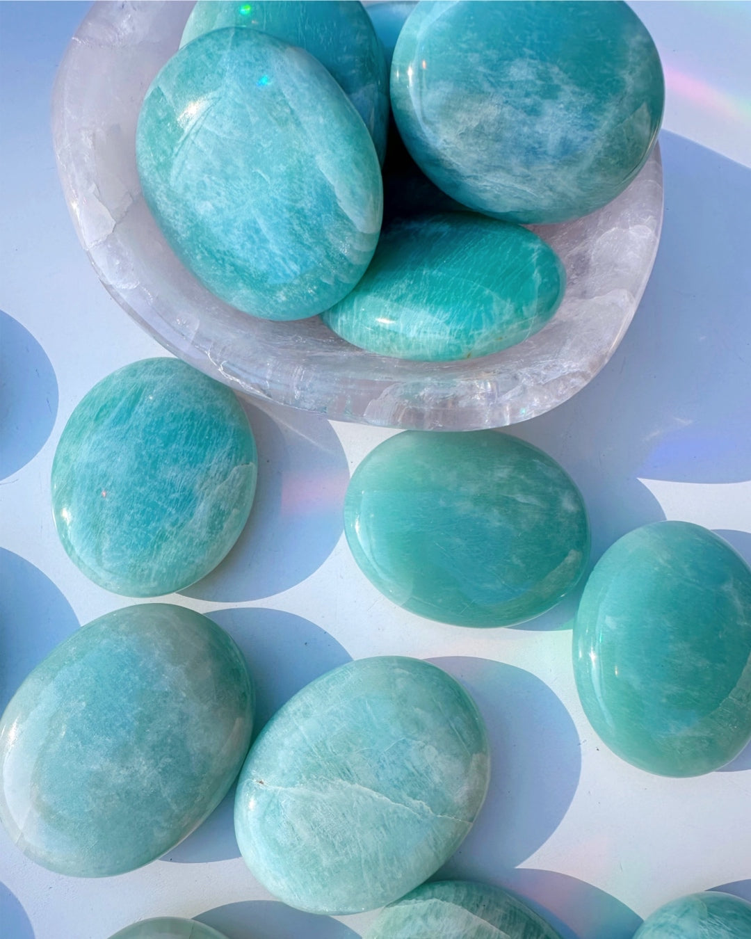 Amazonite Palm Stones