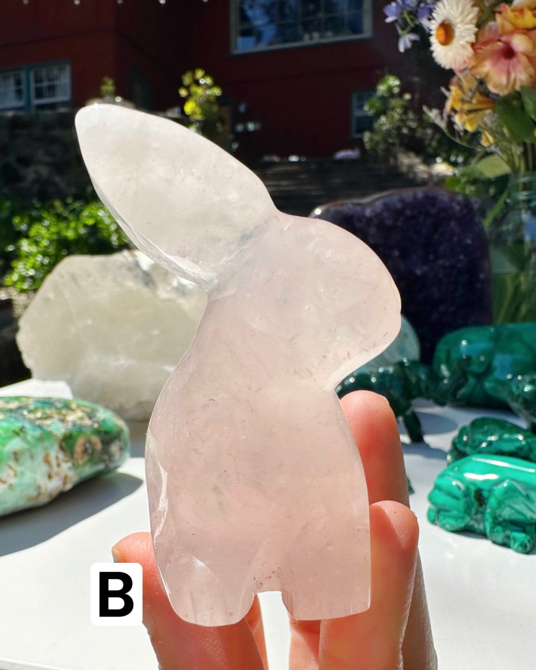 Rose Quartz Hand Carved Rabbits - Baltic Mermaid