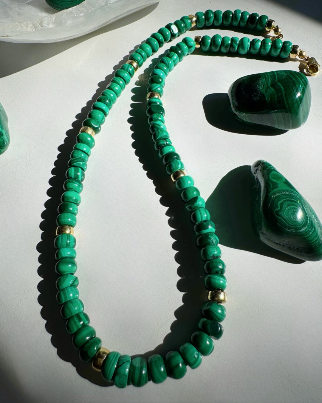 “Donna” - Malachite Gemstone Candy Necklace - Baltic Mermaid