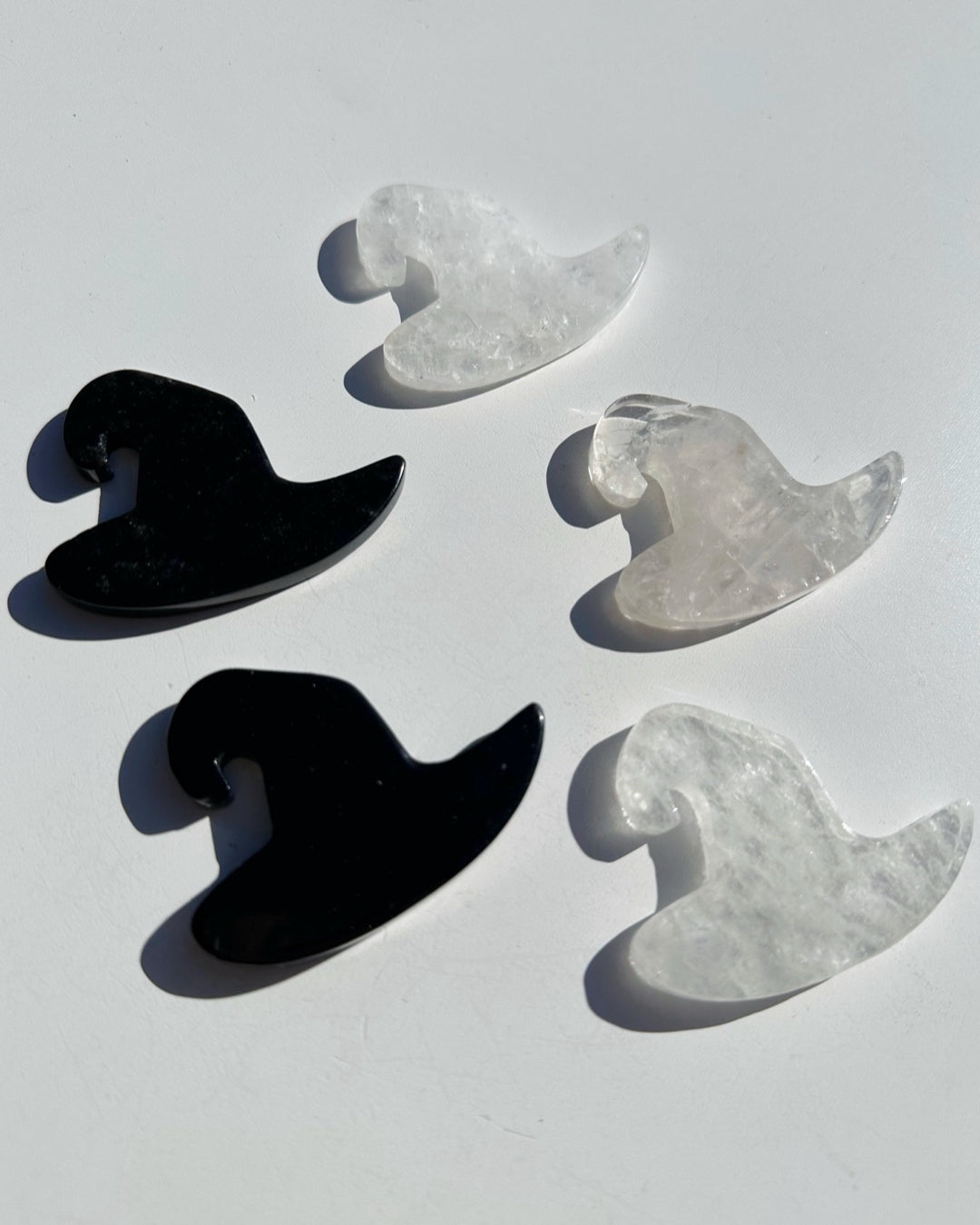 Clear Quartz & Black Obsidian Witch Hats - Baltic Mermaid