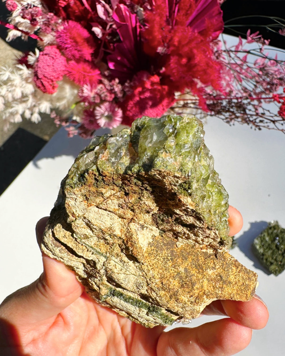 Epidote Quartz Cluster