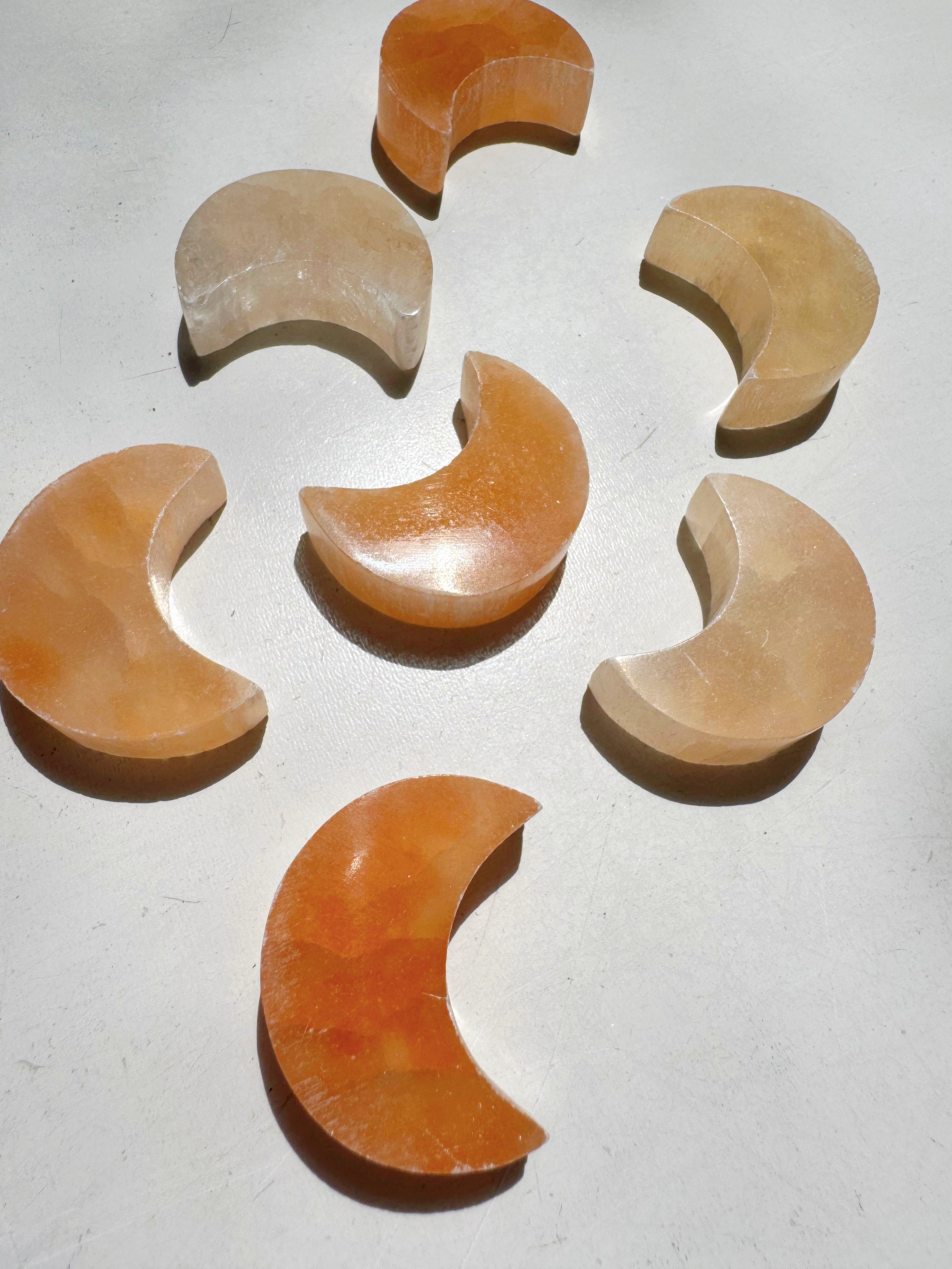 Mini Selenite Crescent Moon Baltic Mermaid