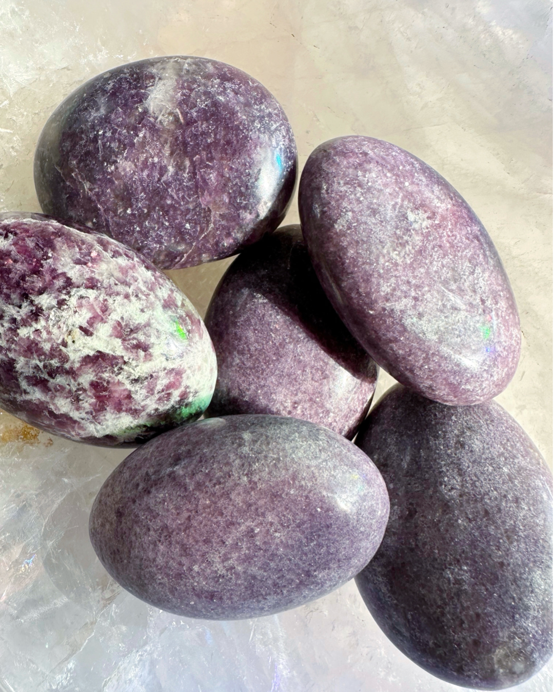Lepidolite Palm Stones - Baltic Mermaid