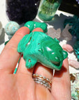 Hand Carved Malachite Frog