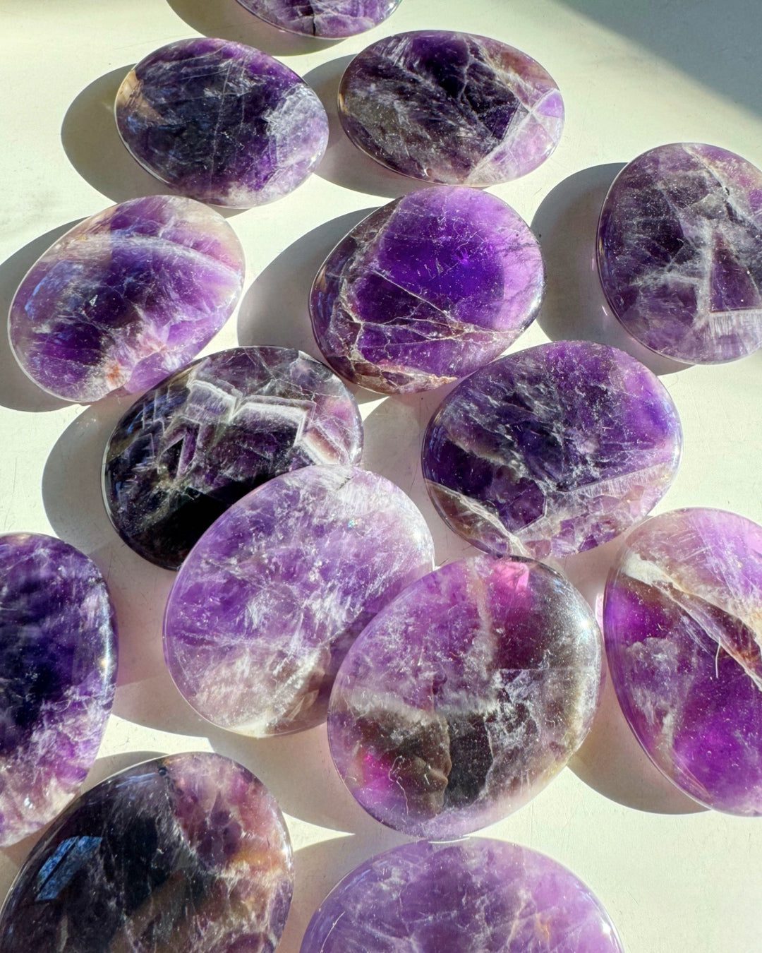 Amethyst Flat Palm Stones - Baltic Mermaid