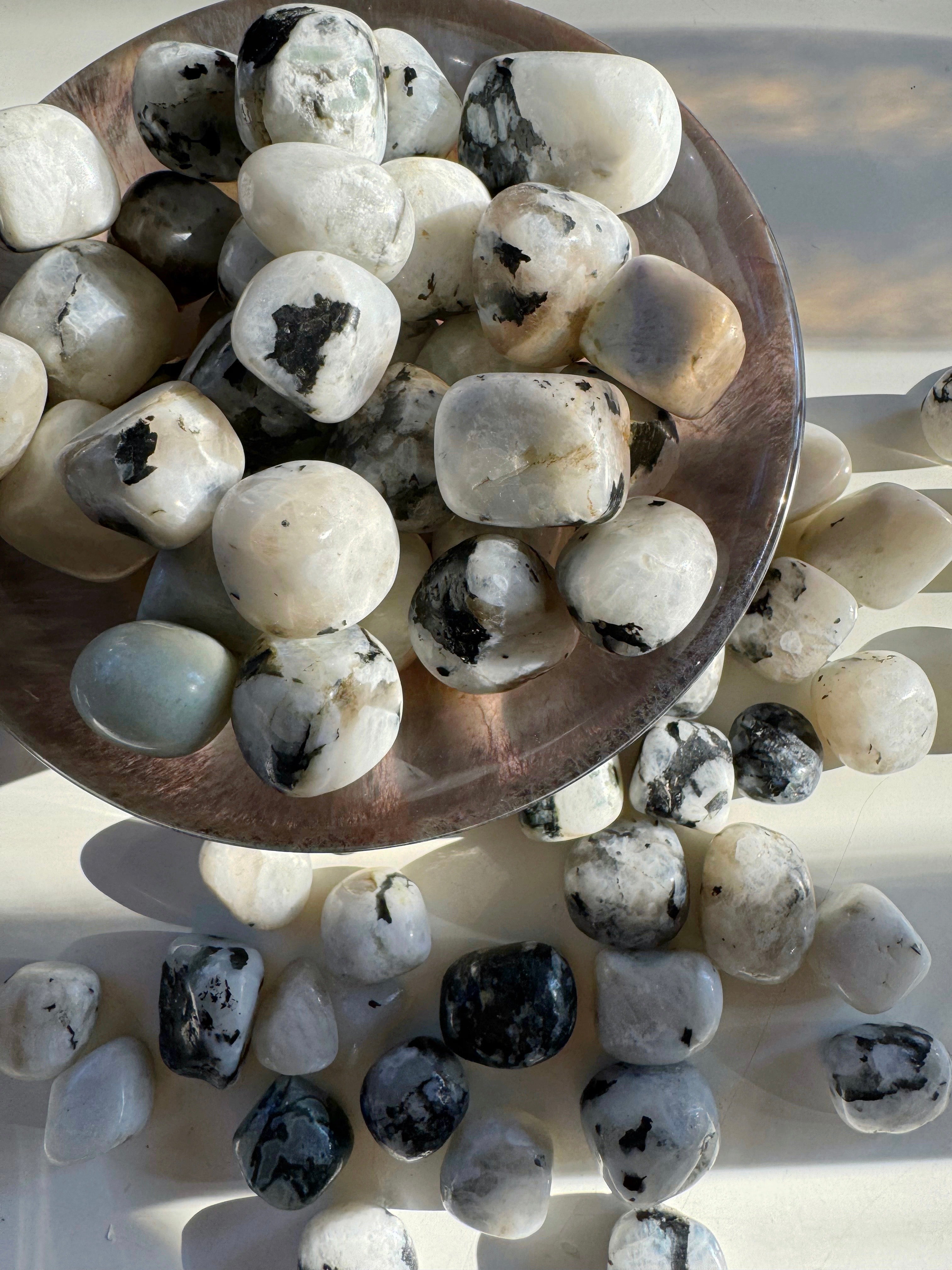 Rainbow Moonstone Tumbled Stones - Baltic Mermaid