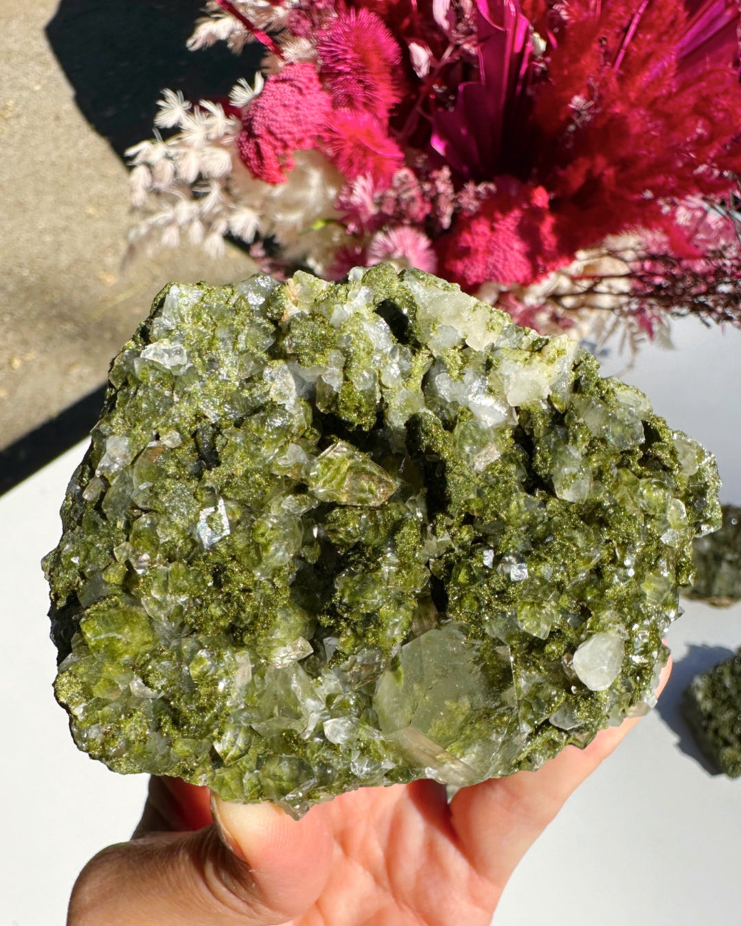 Epidote Quartz Cluster - Baltic Mermaid