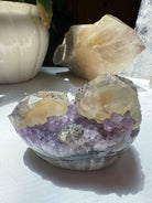 Amethyst Cluster w/ Calcite & Goethite from Uruguay Baltic Mermaid