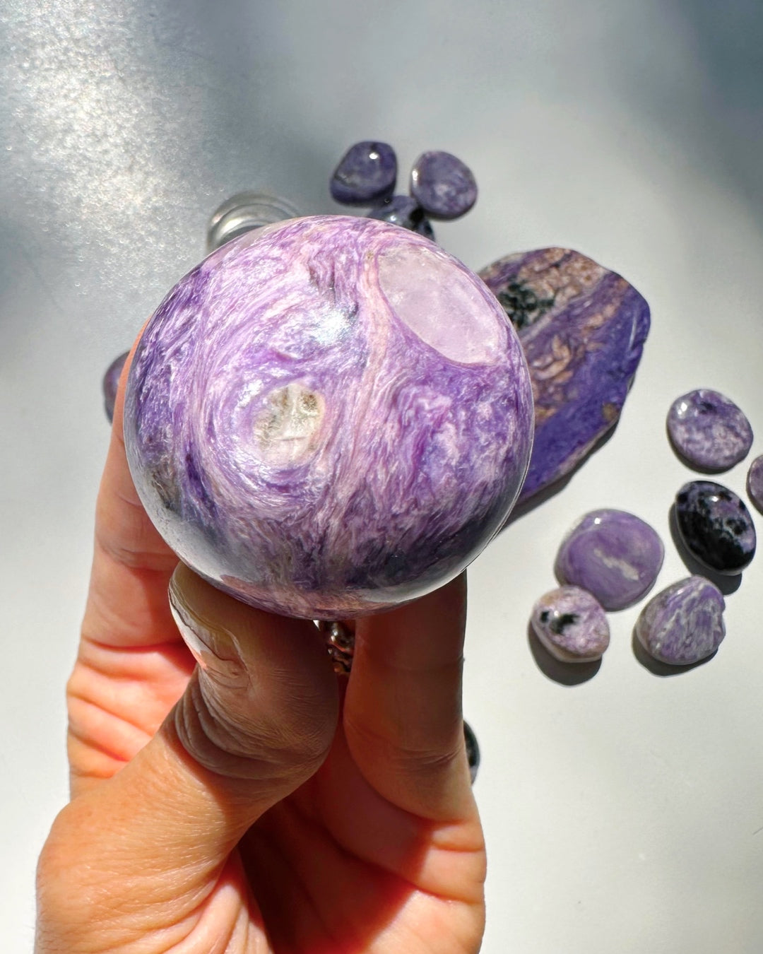 Charoite Sphere - Baltic Mermaid