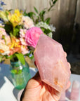 Double Terminated Rose Quartz Point w/ Iron Inclusions