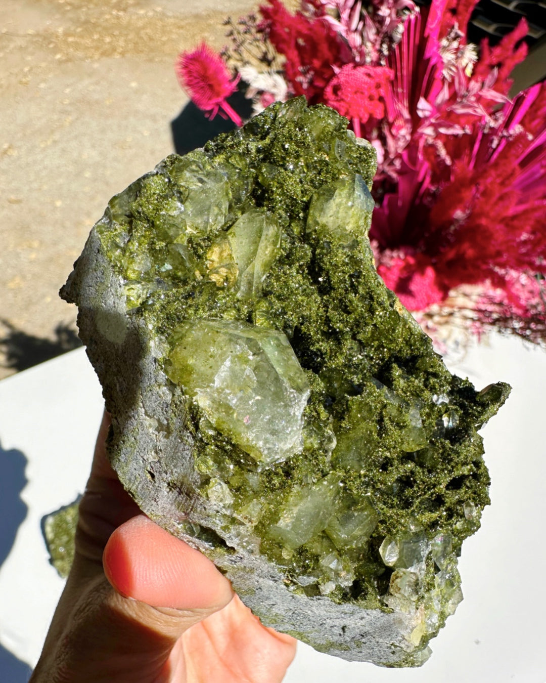 Epidote Quartz Cluster - Baltic Mermaid