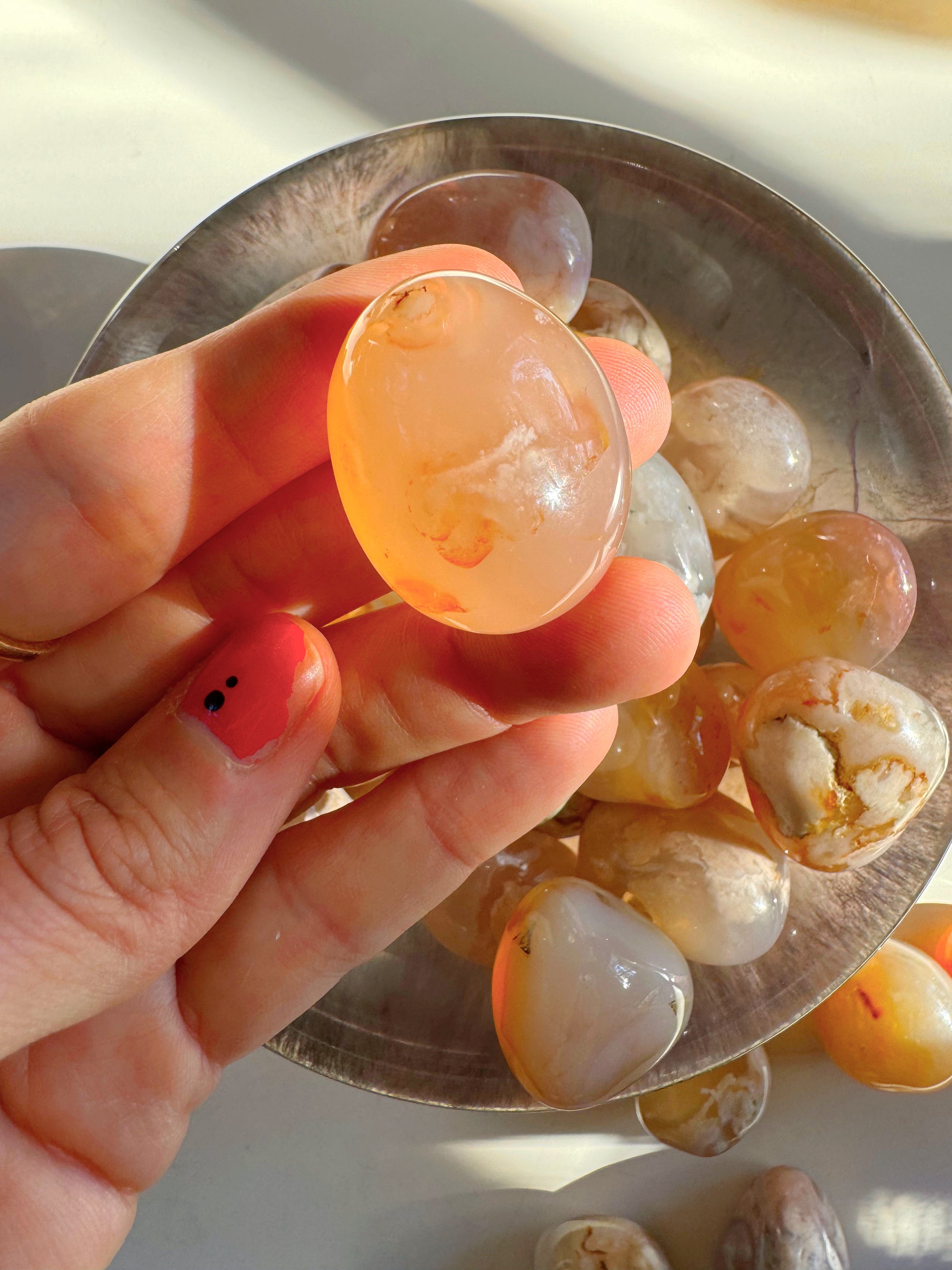 Flower Agate Tumbled Stones