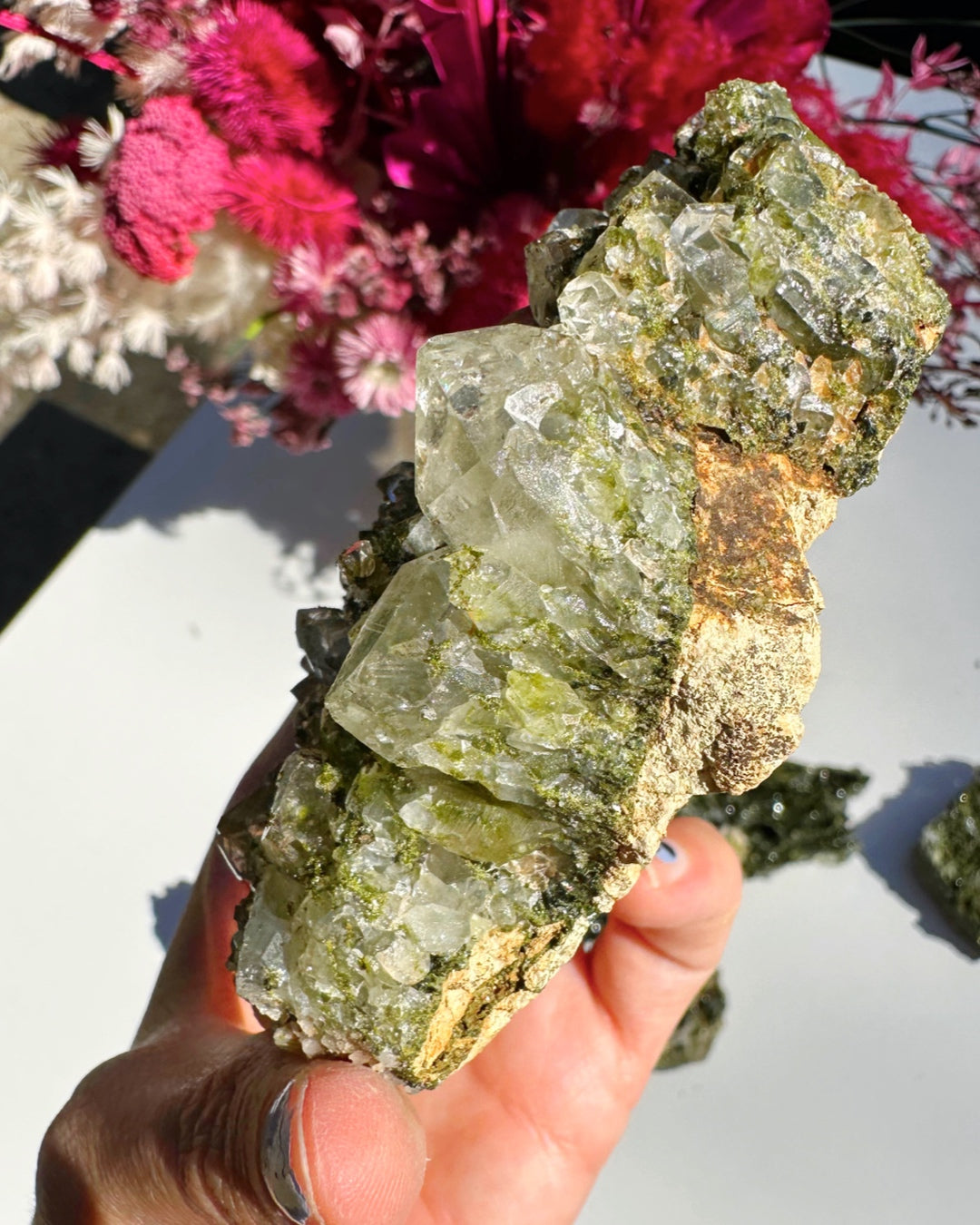 Epidote Quartz Cluster