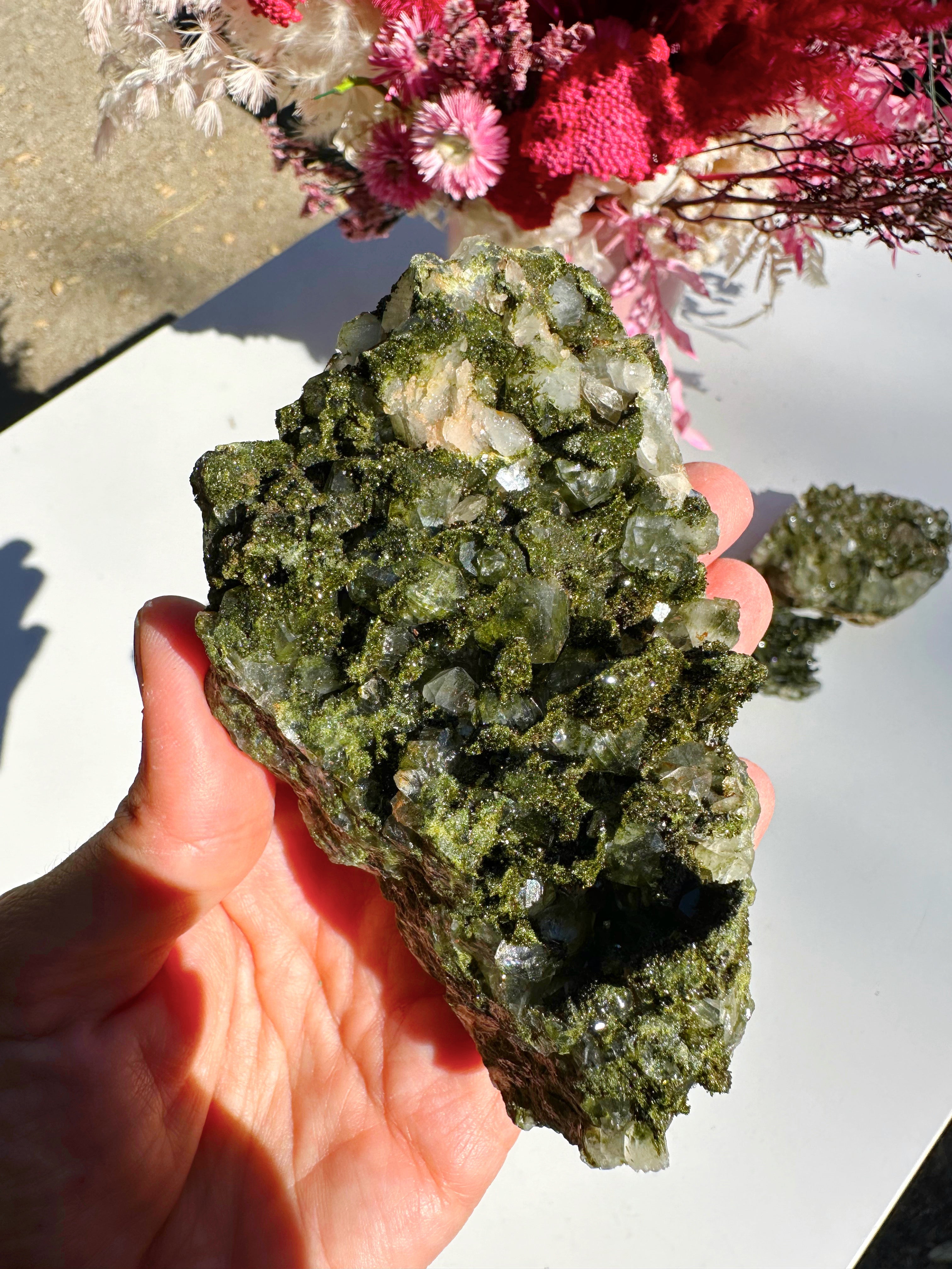 Epidote Quartz Cluster - Baltic Mermaid