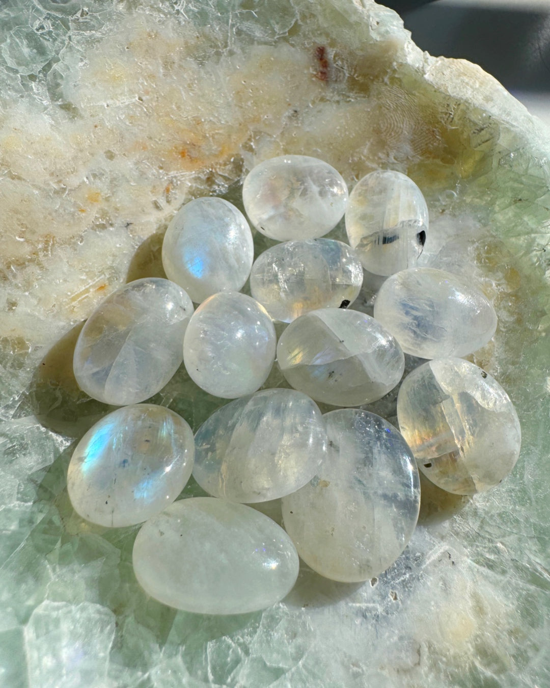 Rainbow Moonstone Polished Stones - AAA