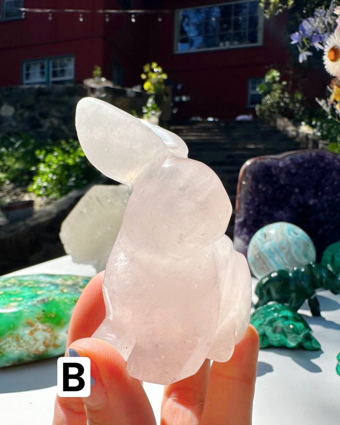 Rose Quartz Hand Carved Rabbits - Baltic Mermaid