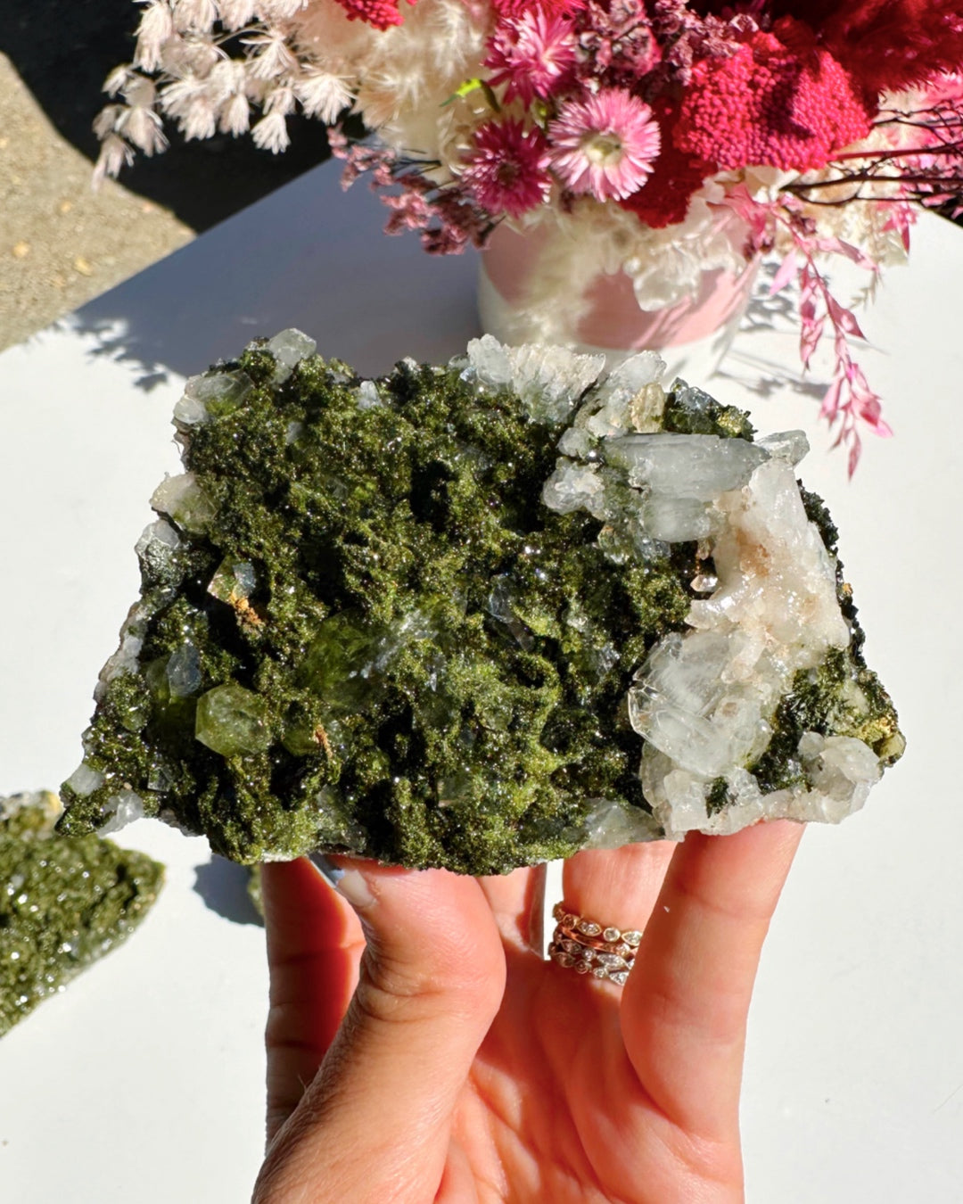 Epidote Quartz Cluster