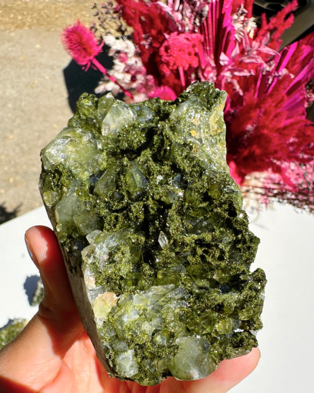 Epidote Quartz Cluster - Baltic Mermaid