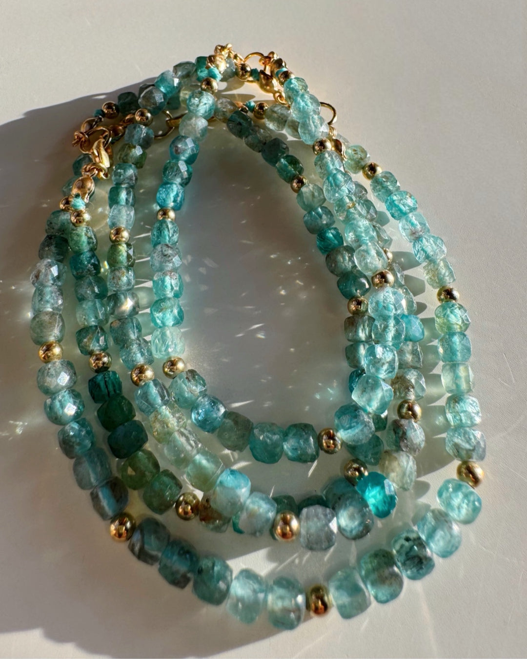 “Frankie” - Blue Apatite Gemstone Candy Bracelet - Baltic Mermaid