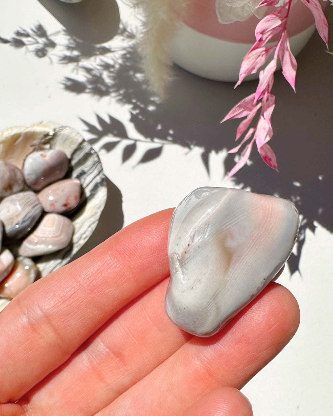 Pink Botswana Agate Tumbled Stones - Baltic Mermaid