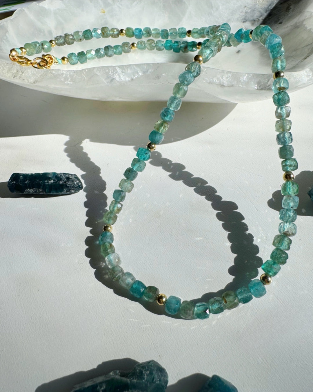 “Frankie” - Blue Apatite Gemstone Candy Necklace - Baltic Mermaid
