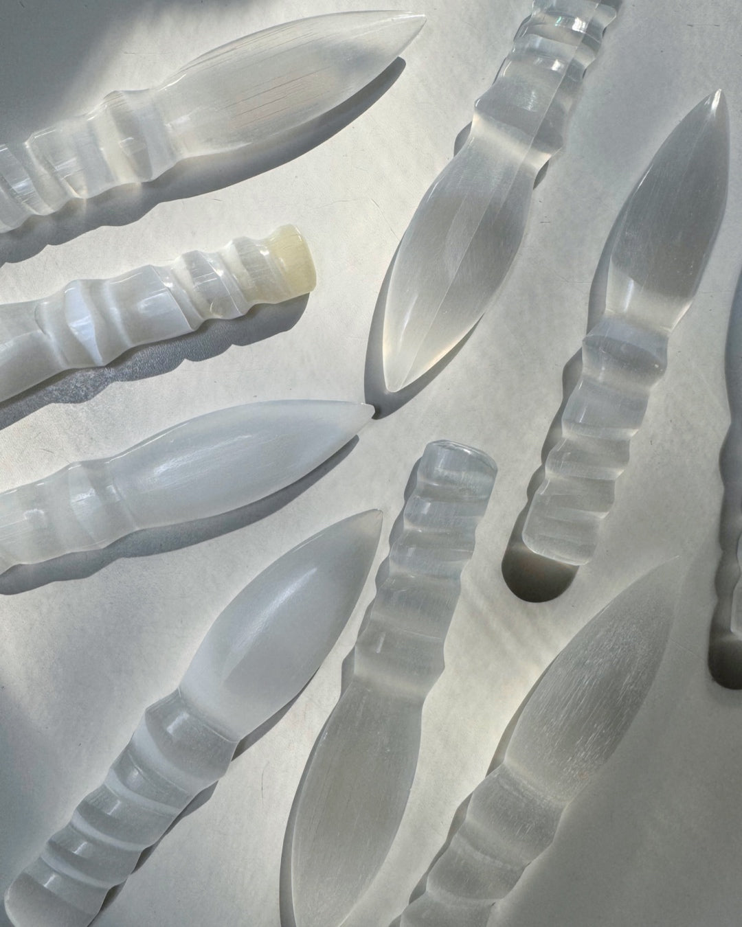 Selenite Dagger - Small Twisted Handle - Baltic Mermaid