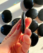 Black Obsidian Flat Palm Stones - Baltic Mermaid