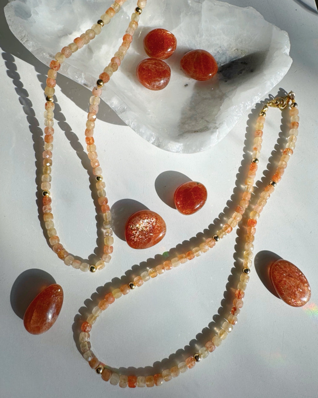 “Dawn” - Sunstone Gemstone Candy Necklace - Baltic Mermaid