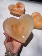 Peach Selenite Heart Dish Baltic Mermaid