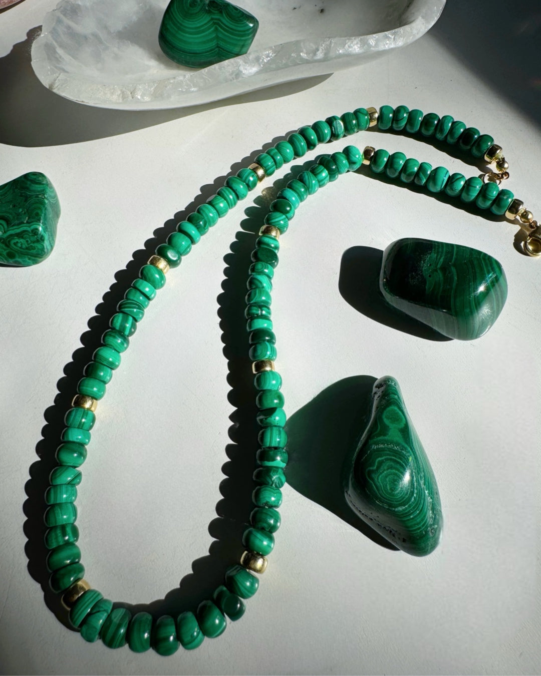 “Donna” - Malachite Gemstone Candy Necklace - Baltic Mermaid