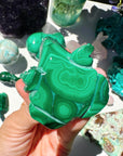 Hand Carved Malachite Frog