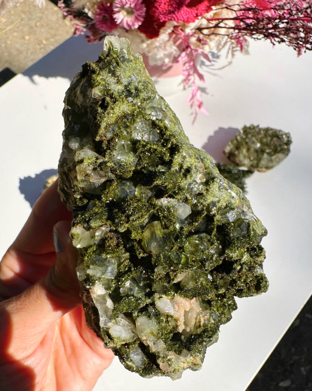 Epidote Quartz Cluster - Baltic Mermaid