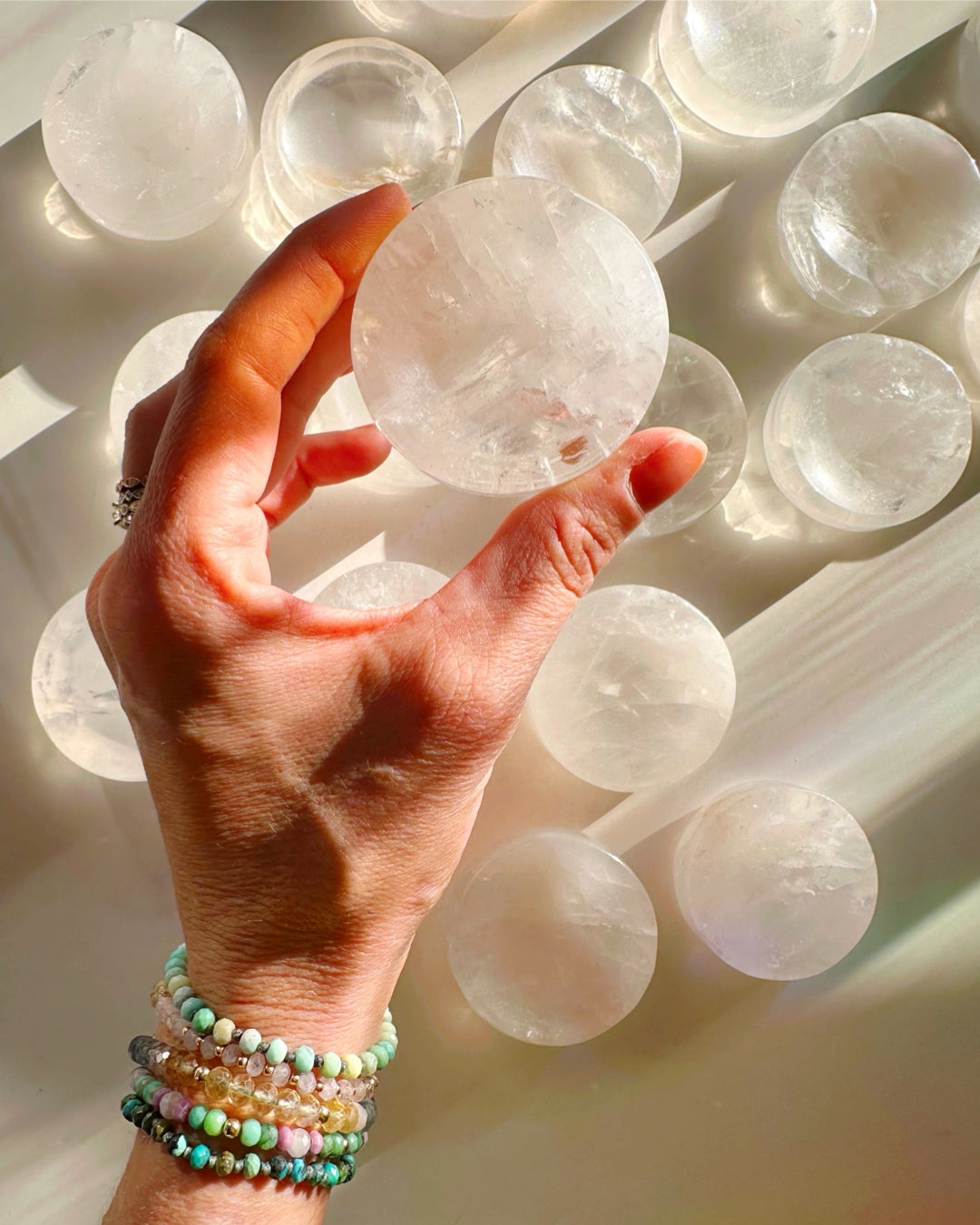 Clear Quartz Sphere Stand/Small Dish - Baltic Mermaid