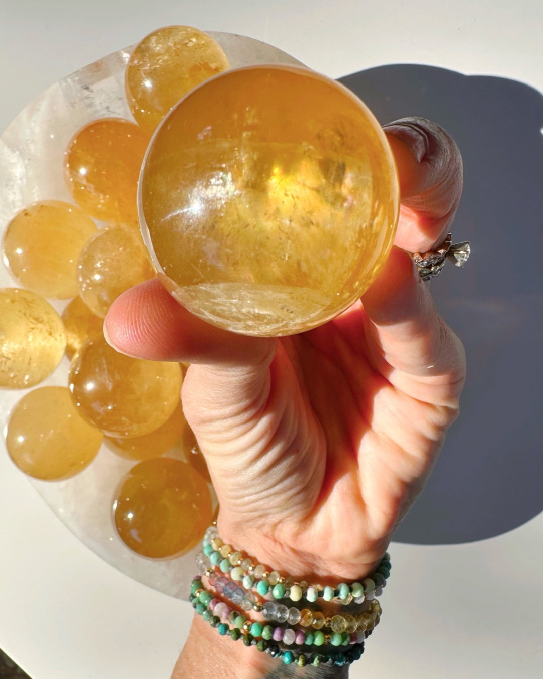 Honey Optic Calcite Spheres - AAA - Baltic Mermaid
