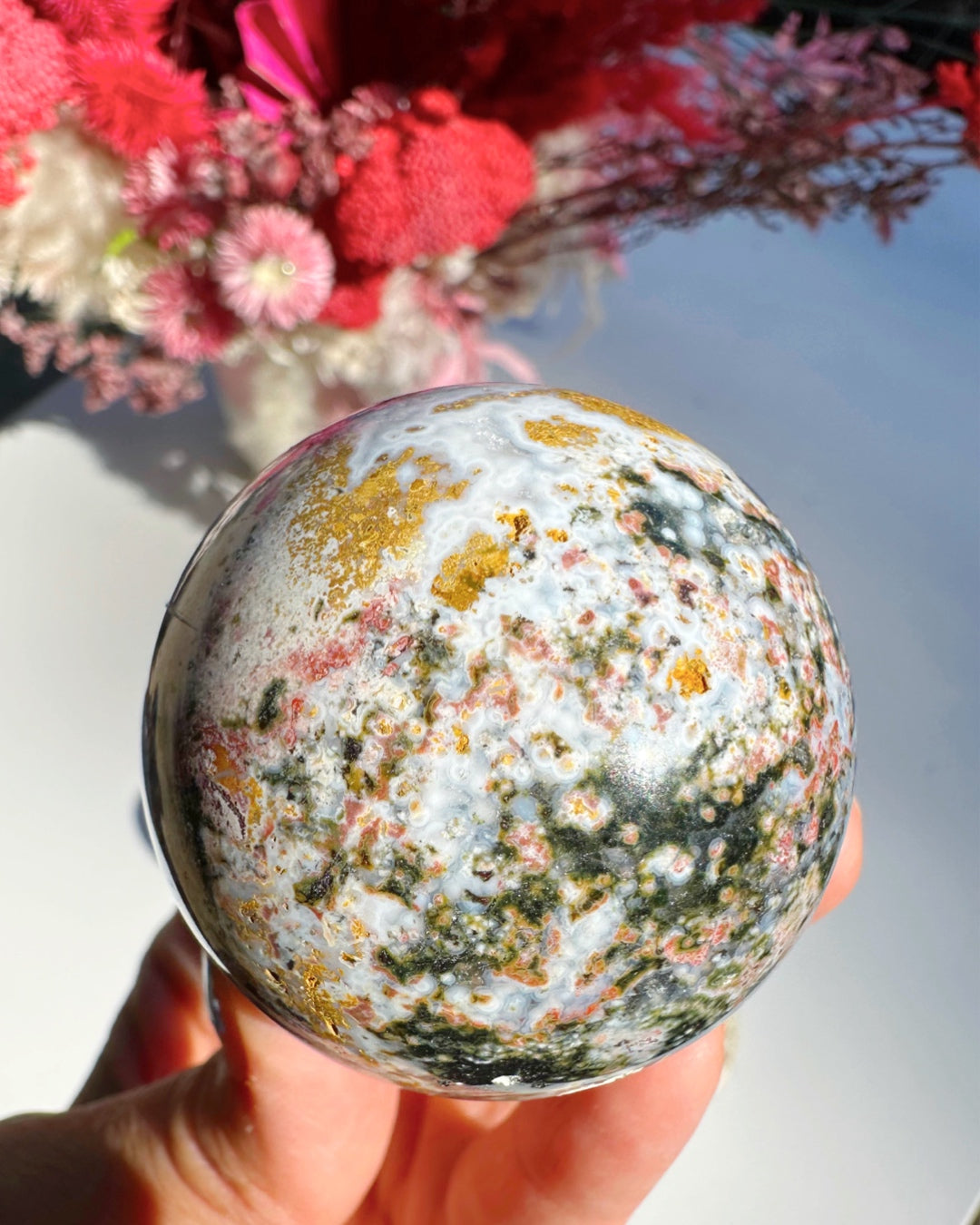 Ocean Jasper Sphere - Baltic Mermaid
