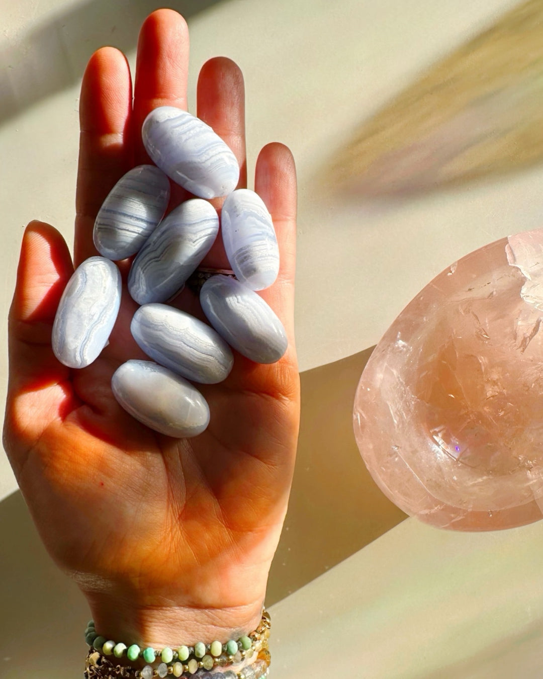 Blue Lace Agate Lingams - Baltic Mermaid