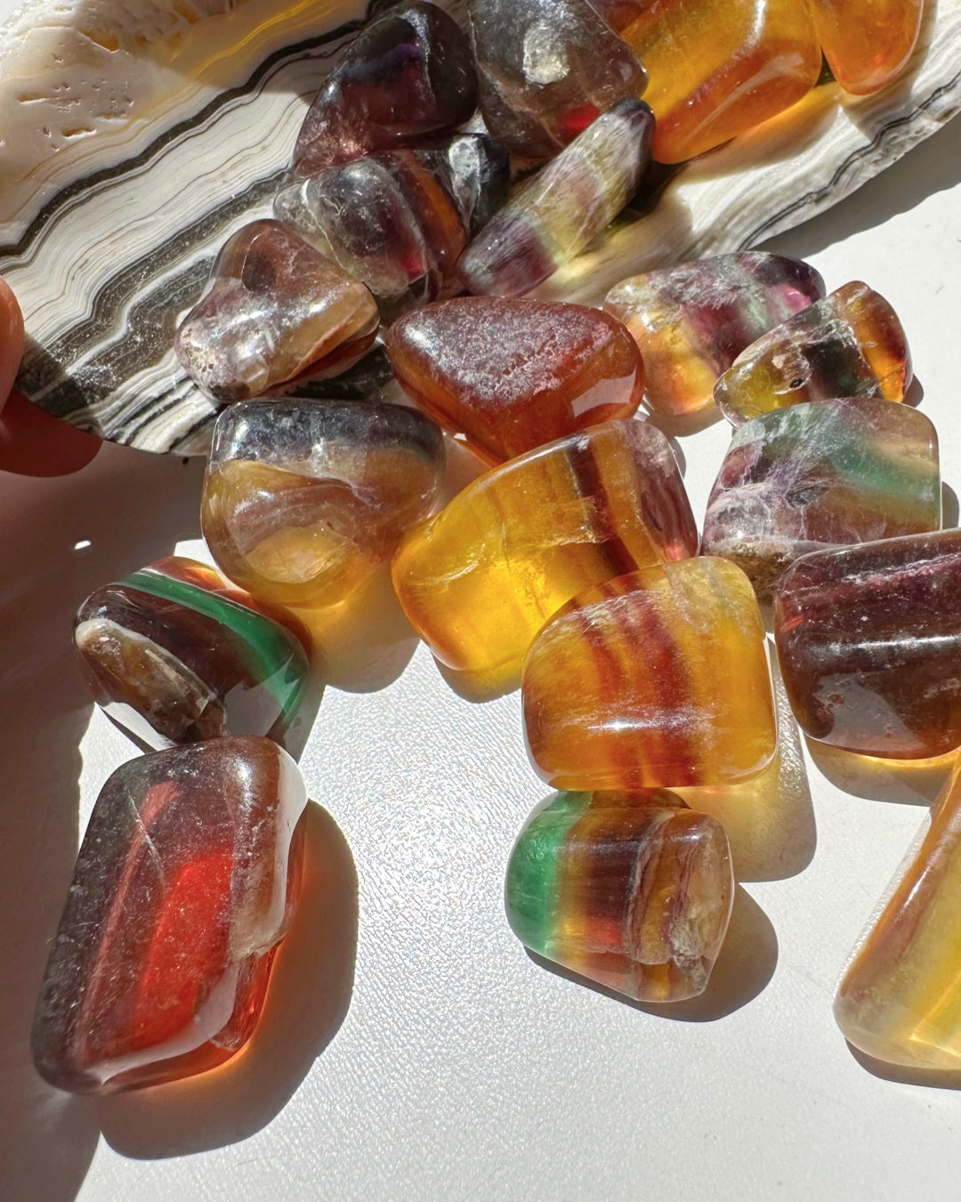 Old Stock Banded FluoriteTumbled Stones from Argentina - Baltic Mermaid