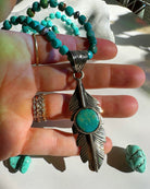 “Frida” - Turquoise & Sterling Silver w/ Pewter Feather - Baltic Mermaid