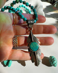 “Frida” - Turquoise & Sterling Silver w/ Pewter Feather